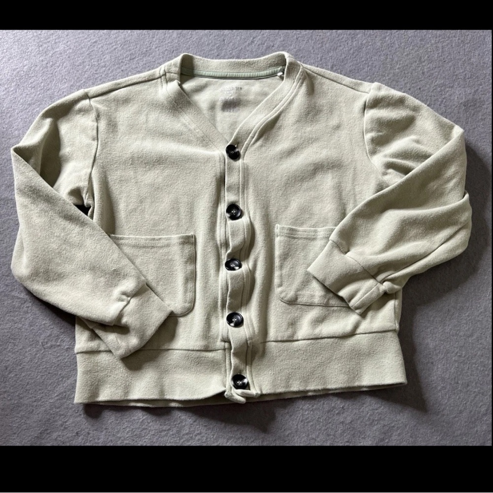 Little Bipsy Collection Cardigan Sweater Boys 9 Light Green Stretch Button-up